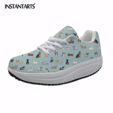 INSTANTARTS щенок дудлы печатных Для женщин кроссовки легкие сетки обувь на платформе для девочек Повседневное для похудения Обувь для танцев; Zapatos