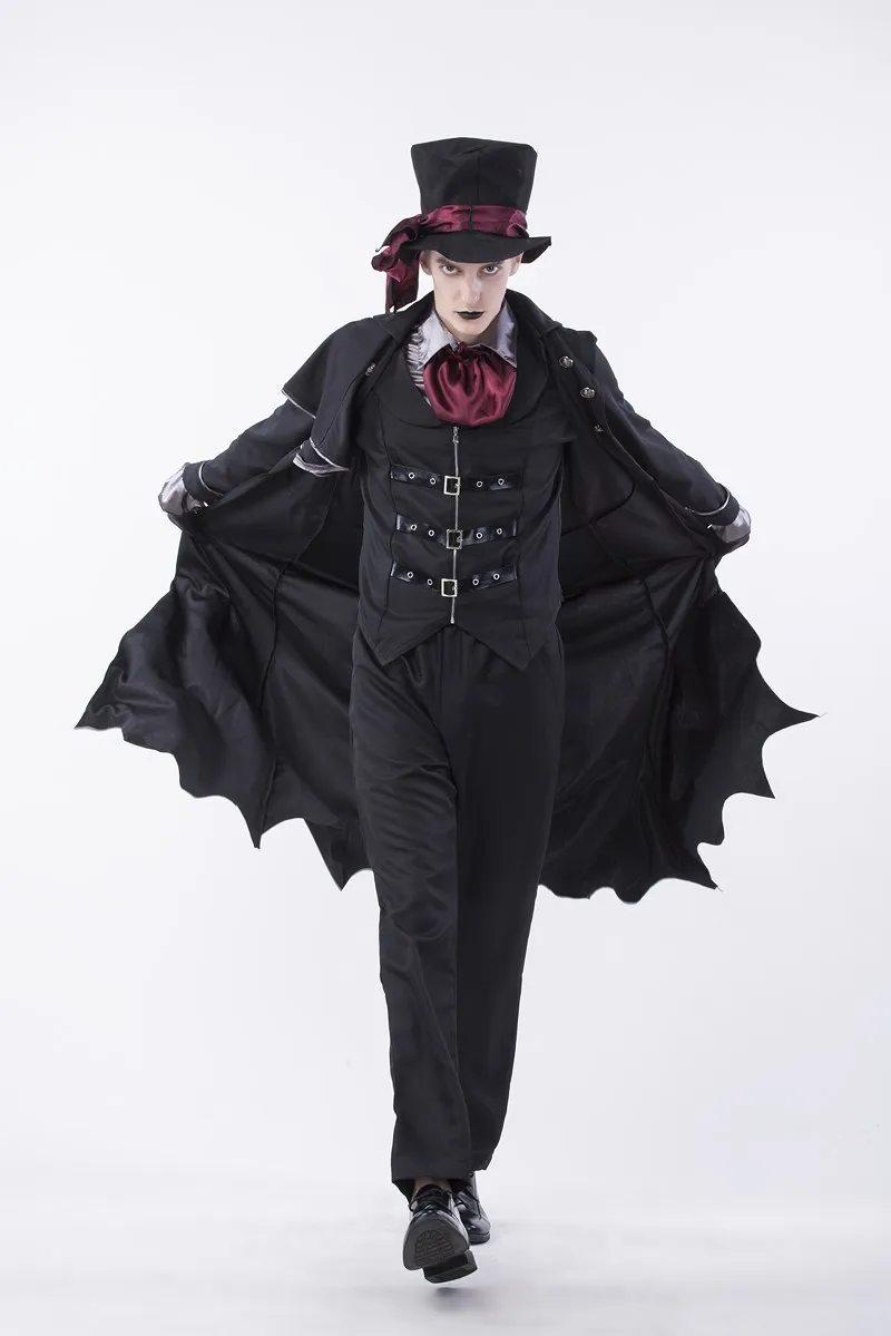Маскарадный костюм на Хэллоуин для взрослых мужчин и женщин, костюм вампира, маскарадный сценический костюм, костюм дьявола, платье зомби-призрака - Цвет: Men