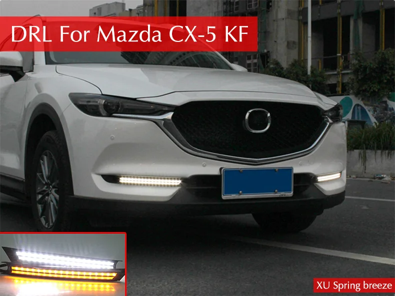 

Car Turn Signal Style DRL Daytime Running Lights With Fog Lamp Hole Car Styling For Mazda CX-5 CX5 2017 2018 KF