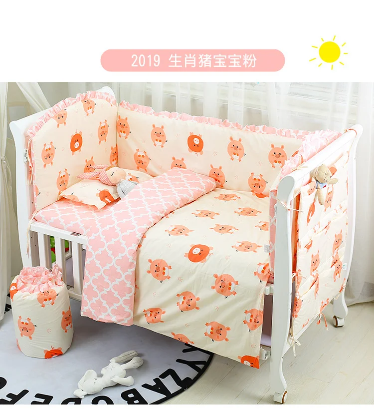 6pcs/Set Baby Bed Bumper set Baby Crib Protector Cot Around gift for newborn baby Girl Boy crib bedding set toddler bedding