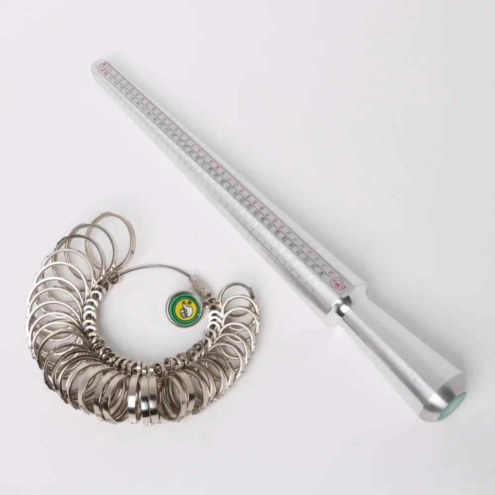 1set Silver Ring Sizer Finger Sizing jewelers Measuring Stick Metal