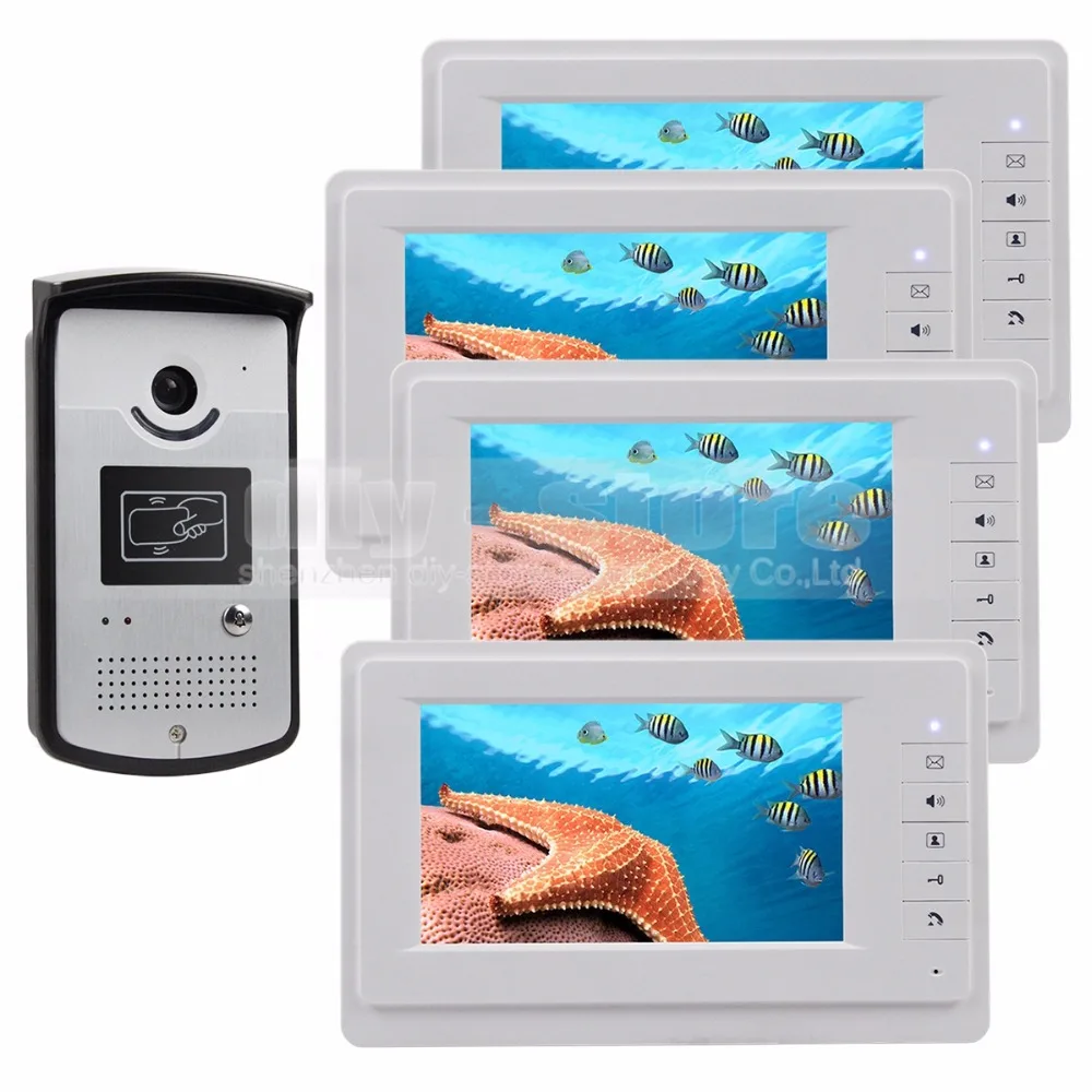 DIYSECUR Wired Video Door Phone System RFID Keyfobs Vandal