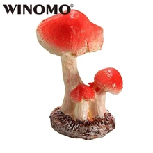 WINOMO 3 головы красный гриб Toadstool миниатюрный волшебный сад-Террариум фигурка кукольный домик Декор