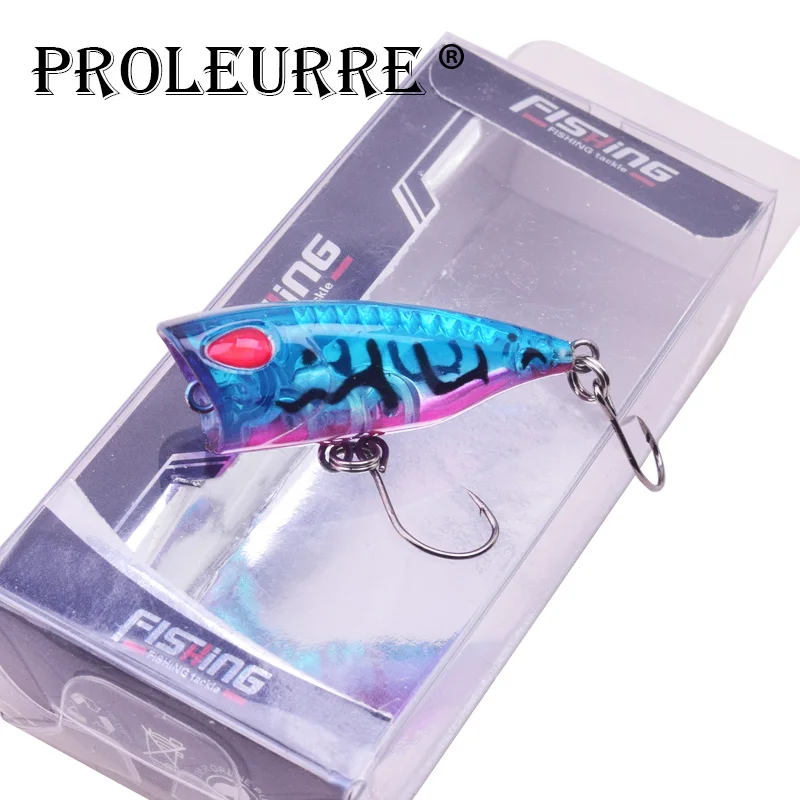 

Proleurre 1pcs Mini Popper Fishing Lure 4cm 3g 3D Eyes Bait Crankabit Artificial Topwater Wobbler Hard Bait Carp Fishing