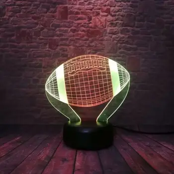 

3D Nightlight LED Mixed Colors Changing Light Rugby America Football Sport Model action & toy figures
