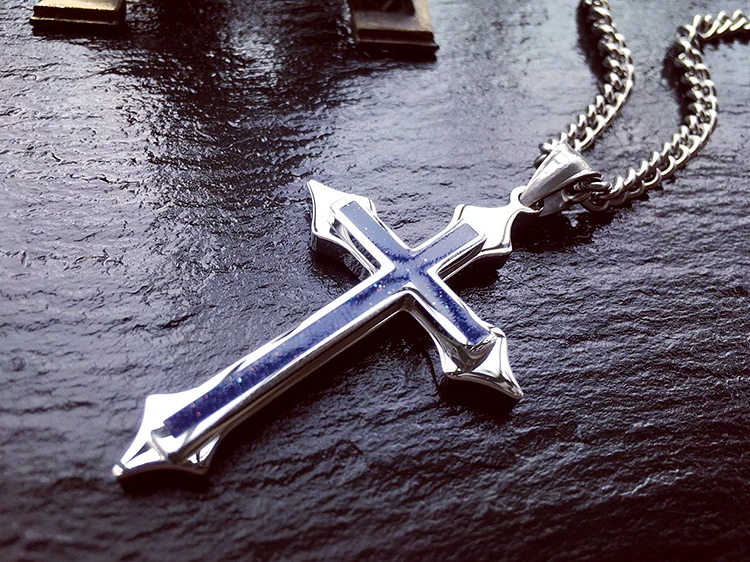 Модный тренд [признание] титановая сталь крест ожерелье мужской кулон христианский кулон хипстер корейские ювелирные изделия