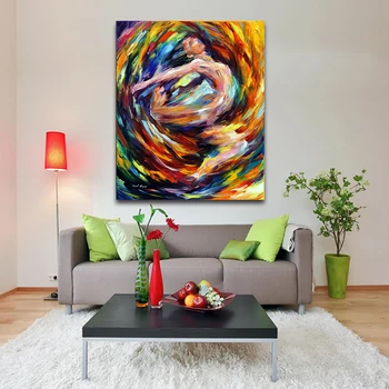 

Sexy Whirlwind Of Feelings Naked Woman Female Nude Palette Knife Painting Canvas Print for Bedroom Hotel Wall Decor Unframed