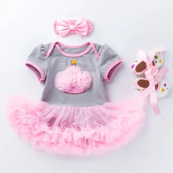 

Children Clothing Summer New Baby Girls Clothing Set Short-Sleeve One-Piece Dress+Toddler Shoes+Headwear Baby Princess Dress