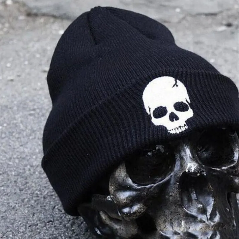 Seioum унисекс акриловая трикотажная шапка зимние шапки Череп Стиль Skullies& Beanies для женщин и мужчин 3 цвета Теплая Зимняя кепка