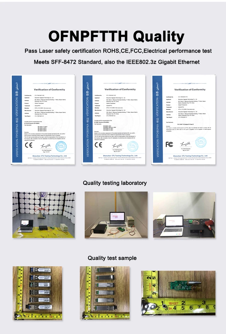 Offnftth módulo sfp gigabit rj45, 1.25g, 10 100 1000m base