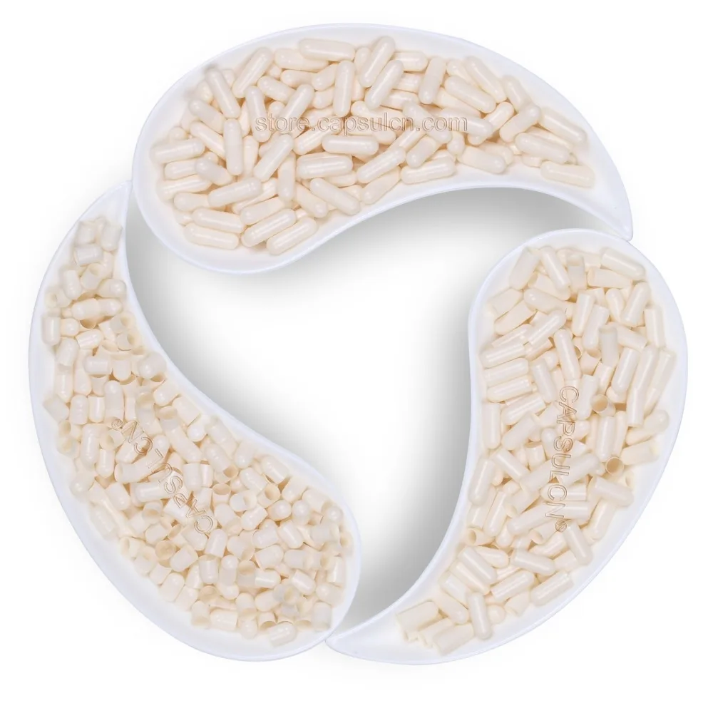 1000 Pieces / Carton,White Colored Empty Gelatin Capsules for size 1