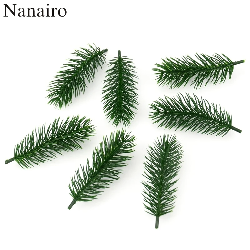 

New 10pcs Artificial Plants Pine Branches Christmas tree Wedding Decorations DIY Handcraft Accessories Children Gift Bouquet