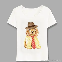 Крутой для хипстеров кокер спаниель футболка Летняя женская футболка забавная собака милый дизайн девичьи Топы хипстер Женские