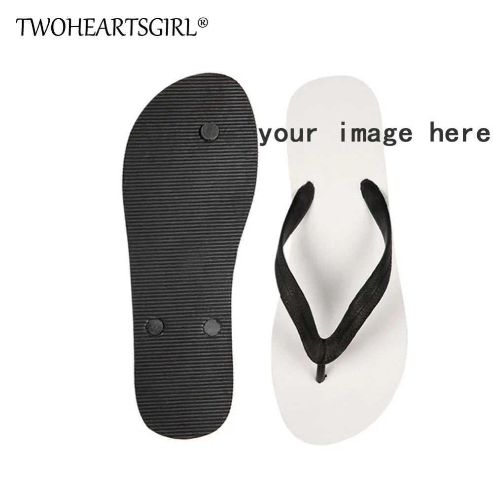 

Twoheartsgirl Customize Design Pattern Flip Flops for Women Personalized Summer Beach Slipper Soft Rubber Flipflops Female Shoes