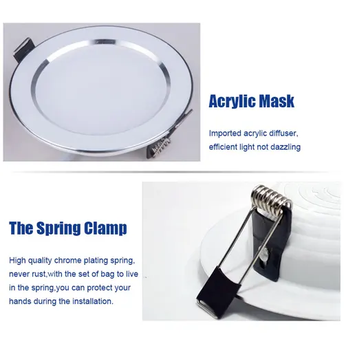 LED 통 방수 5W 7W 9W 12W 15W 조도 조절 가능한 천장 조명 매립형 램프 스포트 라이트 AC220V 230V 욕실 실내 조명 4