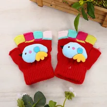 ARLONEET зимний, утепленный, для детей с персонажами из мультфильмов, определение отпечатка пальца перчатки вязанные варежки с вышивкой для мальчиков и девочек; утепленная одежда на бретельках перчатки CJ10