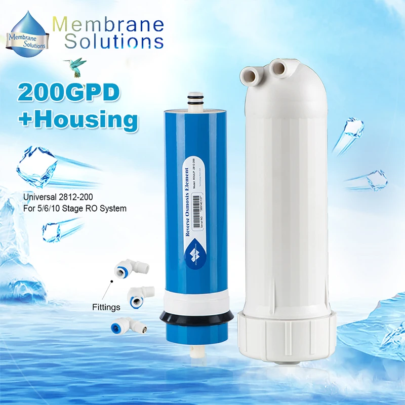 Buy MS 200 GPD RO System Replacement Membrane + Housing + Fittings Water Filter
