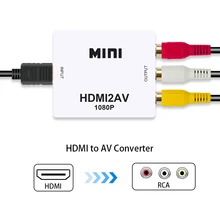 Hdmi к Rca HDMI К AV скейлер адаптер HD видео конвертер Box 1080P HDMI2AV Поддержка NTSC PAL