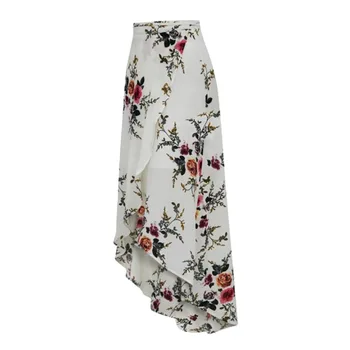 

Hot Sale Sexy Summer Irregular Hem Boho Floral Print Women's Skirts Sweet Beach Open Half Skirts Maxi New Arrival