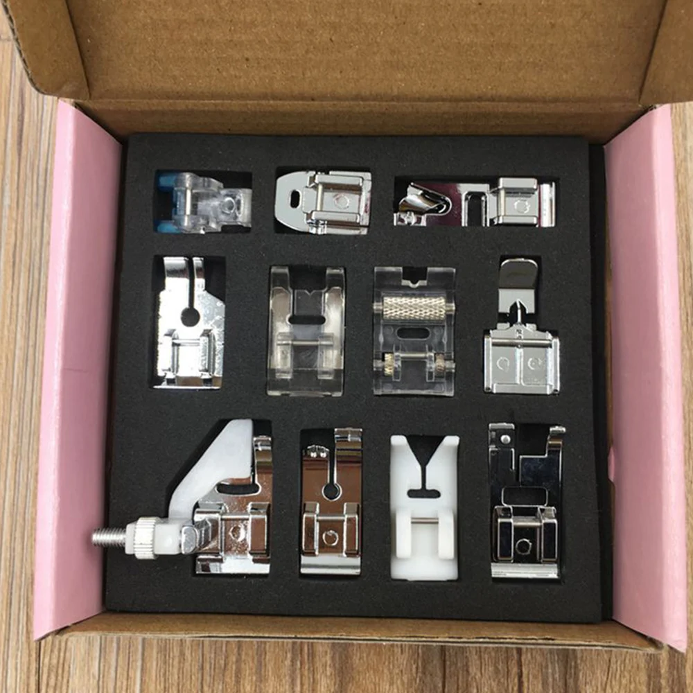 

11Pcs/set Presser Foot Set Domestic Sewing Machine Accessories Hem Foot Spare Parts with Box Multifunction Household Tools