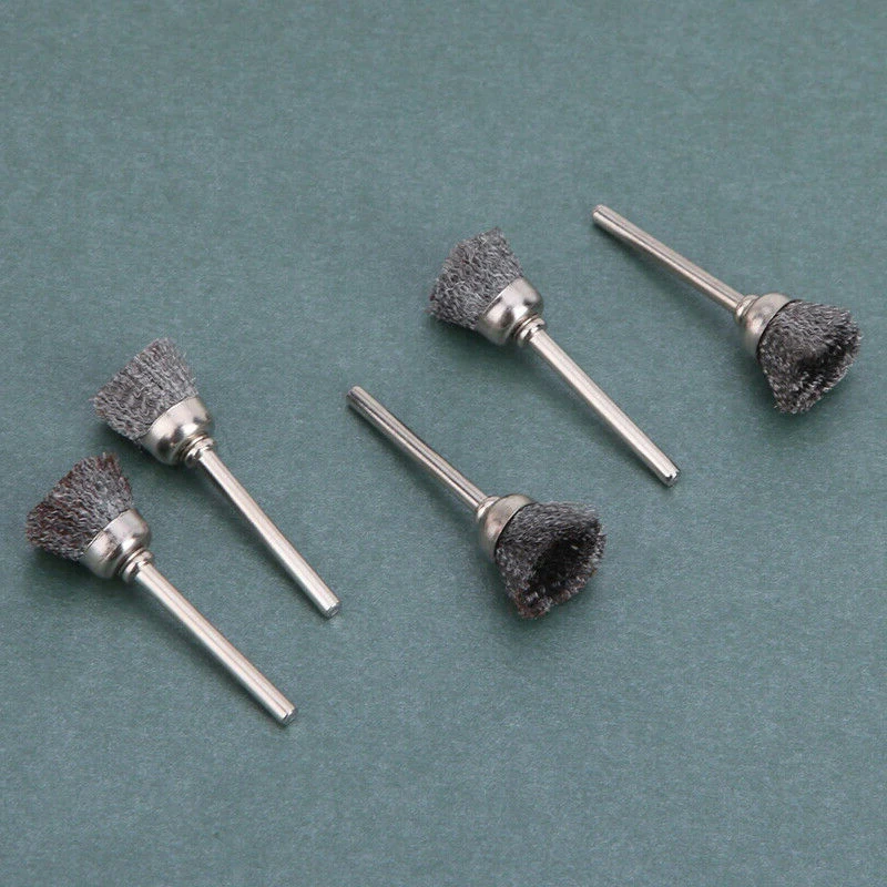 10 Pcs Mini WWire brush tool polishing wheel brush mini bristles welding metal surface pretreatment, grinding 3x13mm