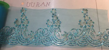 

unique flowers lace shining sequin glitter lace fabric for wedding dress design/party dress