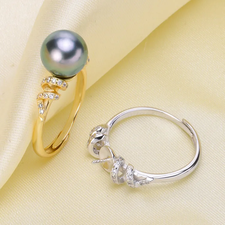 

Pearl Ring Settings, Fashionable Ring Findings, Adjustable Size 925 Silver Ring Jewelry DIY making No Pearl Free Shipping