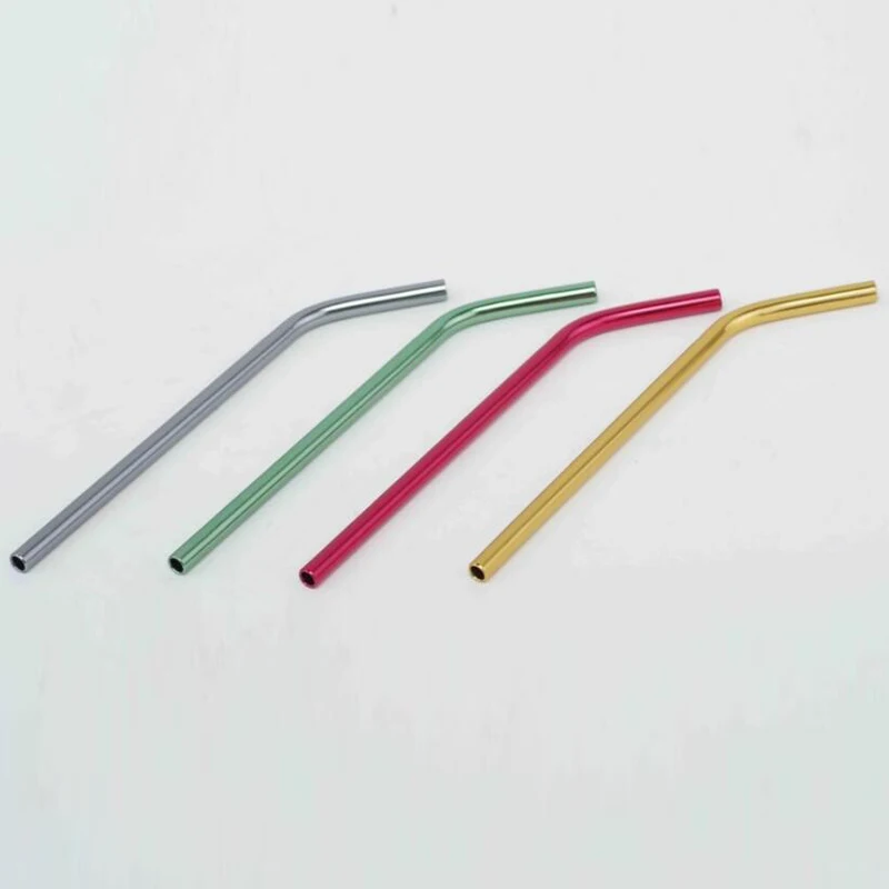 WOWSHINE new mixed color aluminum bent drinking straws10pcs/lot food grade juicy straws 8mm