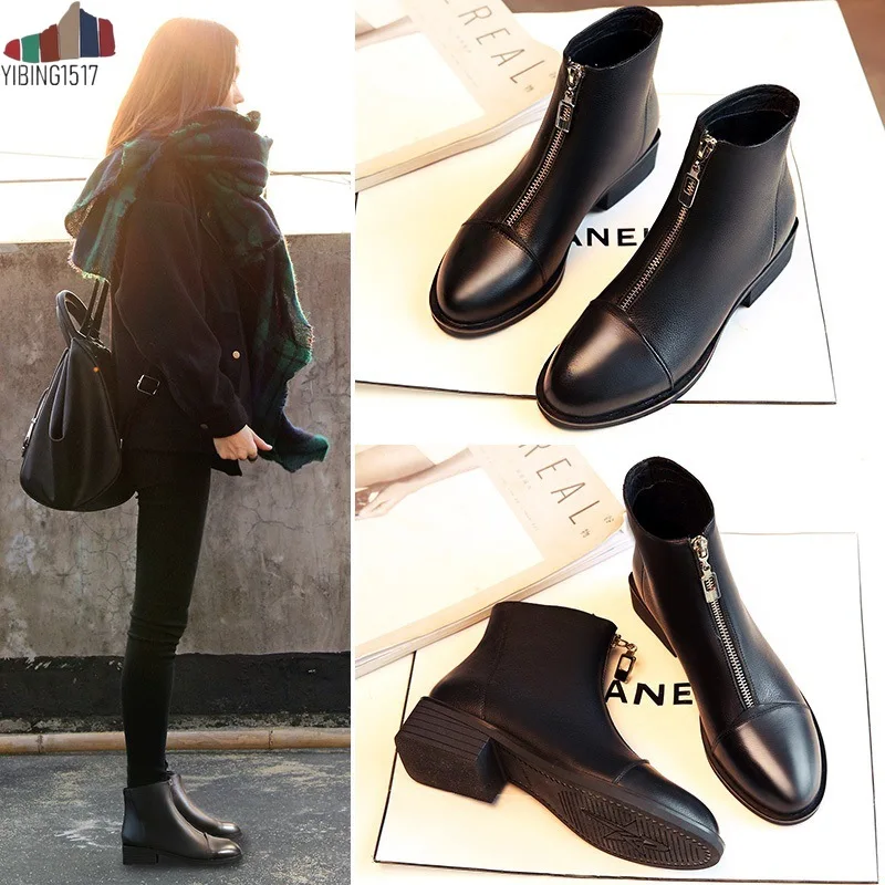 

Boots Platform Autumn 2018 Female Fashion Ankle Boots Black Hook Loop Lady Hip Hop Autumn Shoes Woman Boots