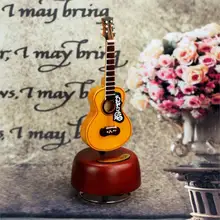 Rocking Guitar Violin Music Box Clockwork Type Rotation Music Box Creative Gift Birthday Gifts for Girl Friend Kids Music Bells