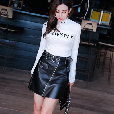 

2018 New Fashion Genuine Sheep Leather Skirt G5