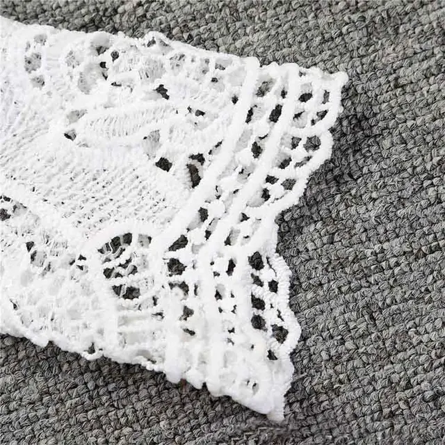 Baby Girls Ruffles Sleeve White Lace Romper 5