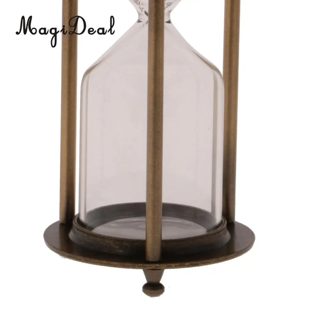 Retro Metal Frame Empty Hourglass Sandglass Sand Timer Living Room Home Office Desk Table Decor Friends Children Novelty Gift