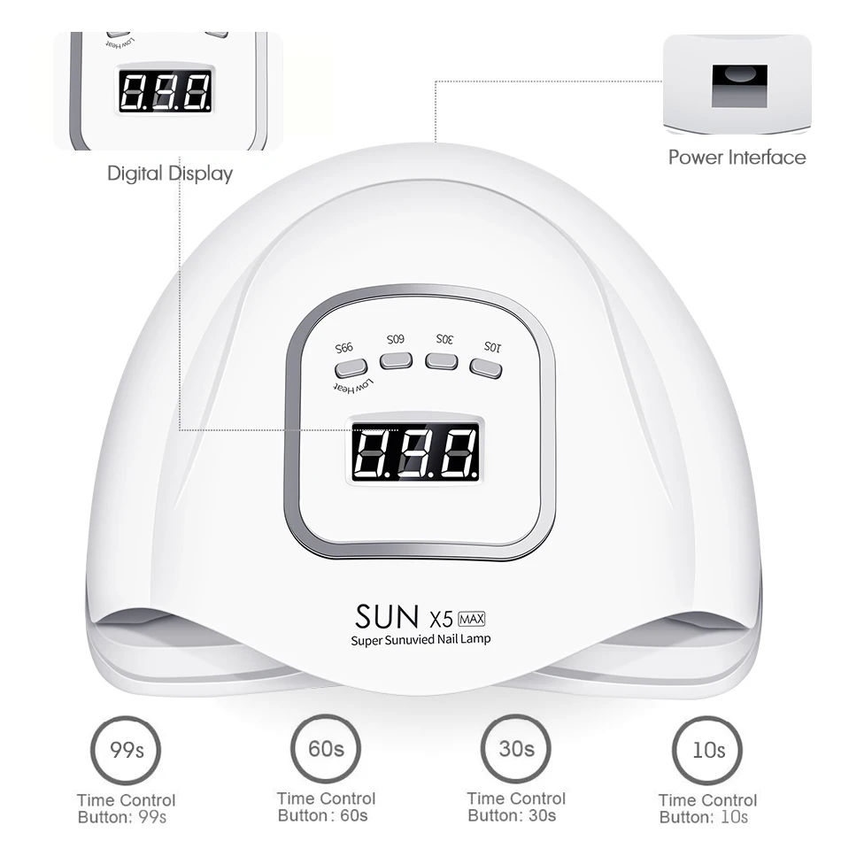  ROHWXY 80W Nail Dryer For Drying All Gel Polish UV LED Nail Lamp With LCD Display 45 PCS LEDs Ice L