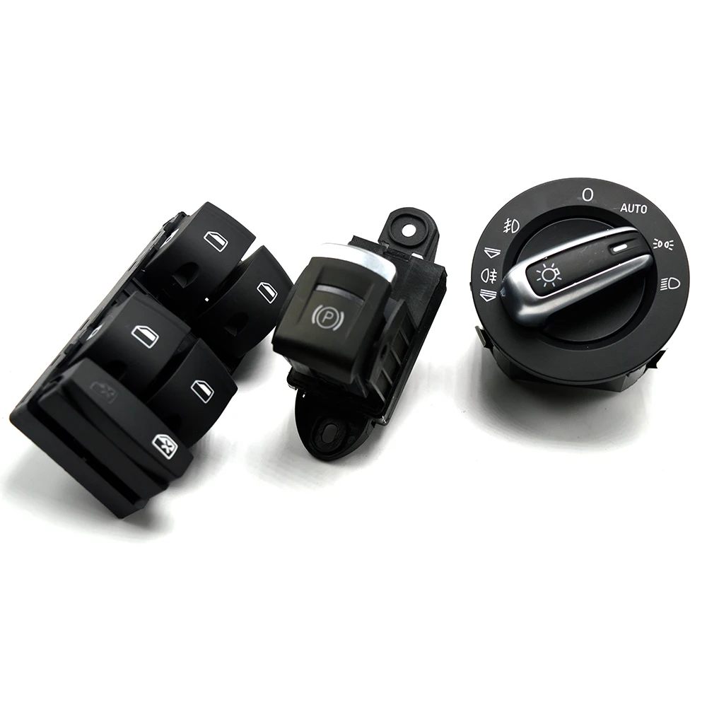 3 Pcs Window Headlight Parking Switch For Audi A6 S6 C6 Rs6 A6 Allroad