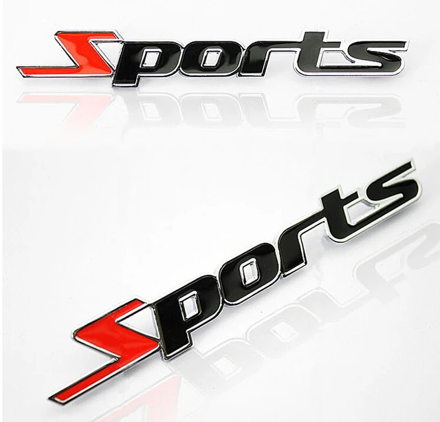 3D Sports Word Letter Car Emblem Badge Decal Decor Stickers