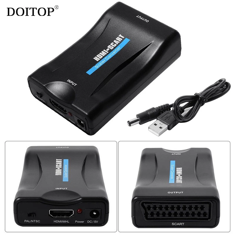 DOITOP Full HD 1080P HDMI To Scart Converter Video Audio ...