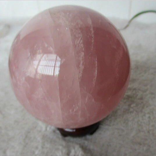 

wholesale factory Arts outlets 110MM 100% REAL NATURAL PRETTY ROSE STONE QUARTZ CRYSTAL SPHERE BALL + base
