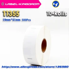 10 совместимые рулоны Dymo 11355 этикетки 19 мм* 51 мм 500 шт/рулон совместимый для LabelWriter400 450 450 турбо принтер Seiko SLP 440 450