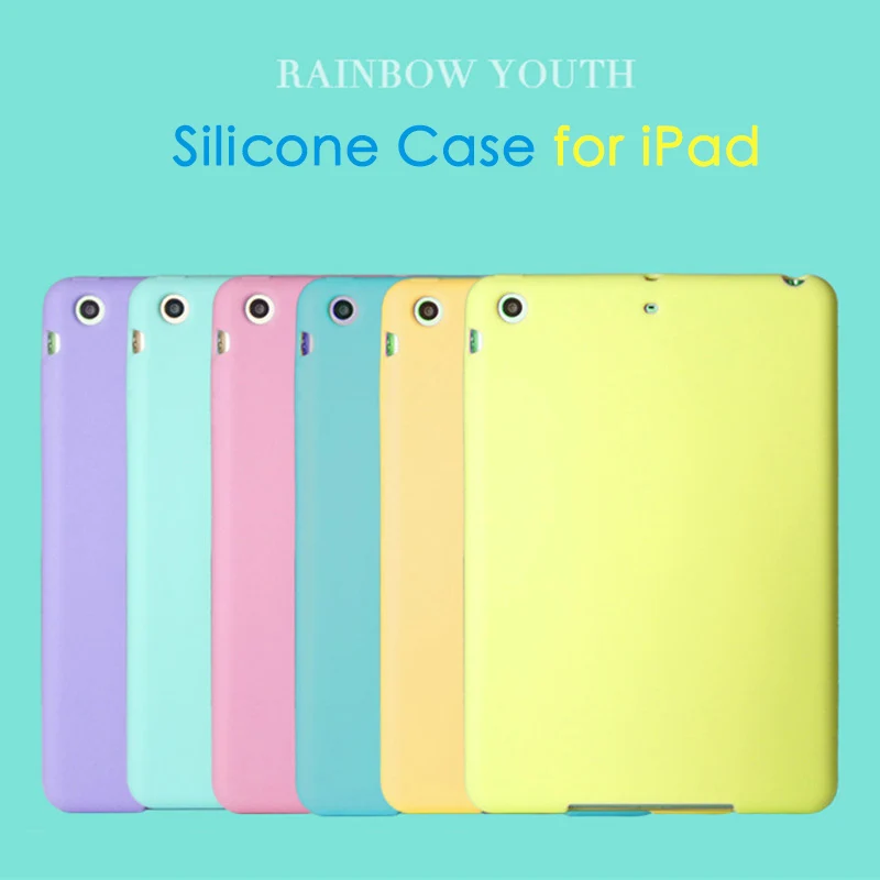 Tablet Silicone Case for iPad 9.7 Air 2 Case Soft Shockproof 360° Protection Back Shell Cover for iPad mini 2 3 4 Case