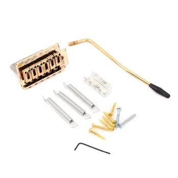 

10 Set 6 Strings Electric Guitar Tremolo Bridge Guitar Tremolo Bridge Set for Electric Guita Silver With Bar Guitar Accessories
