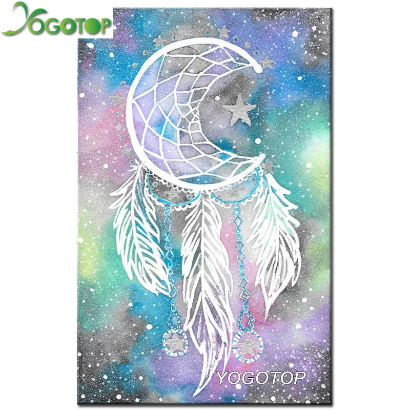 

YOGOTOP Needlework DIY Diamond Painting Cross Stitch Kits Dream catcher feather Full Diamond Embroidery Mosaic Home Decor CV405