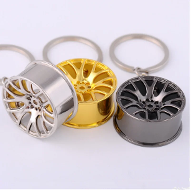 

NEW Luxury Metal Creative Keychain Wheel Rim Model Key Chain Car Personality Keyring Wheel Hub Key Chains Key Rings
