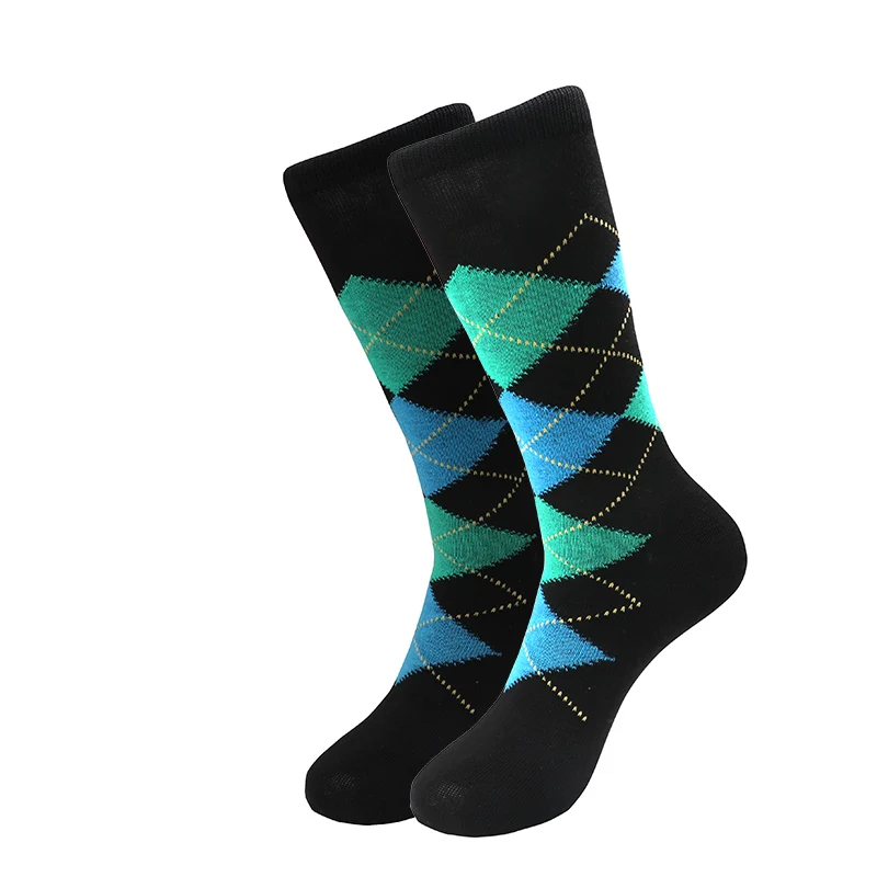 Мужские повседневные носки из чесаного хлопка в морском стиле Харадзюку, в стиле хип-хоп, цветные забавные зимние носки - Цвет: Армейский зеленый