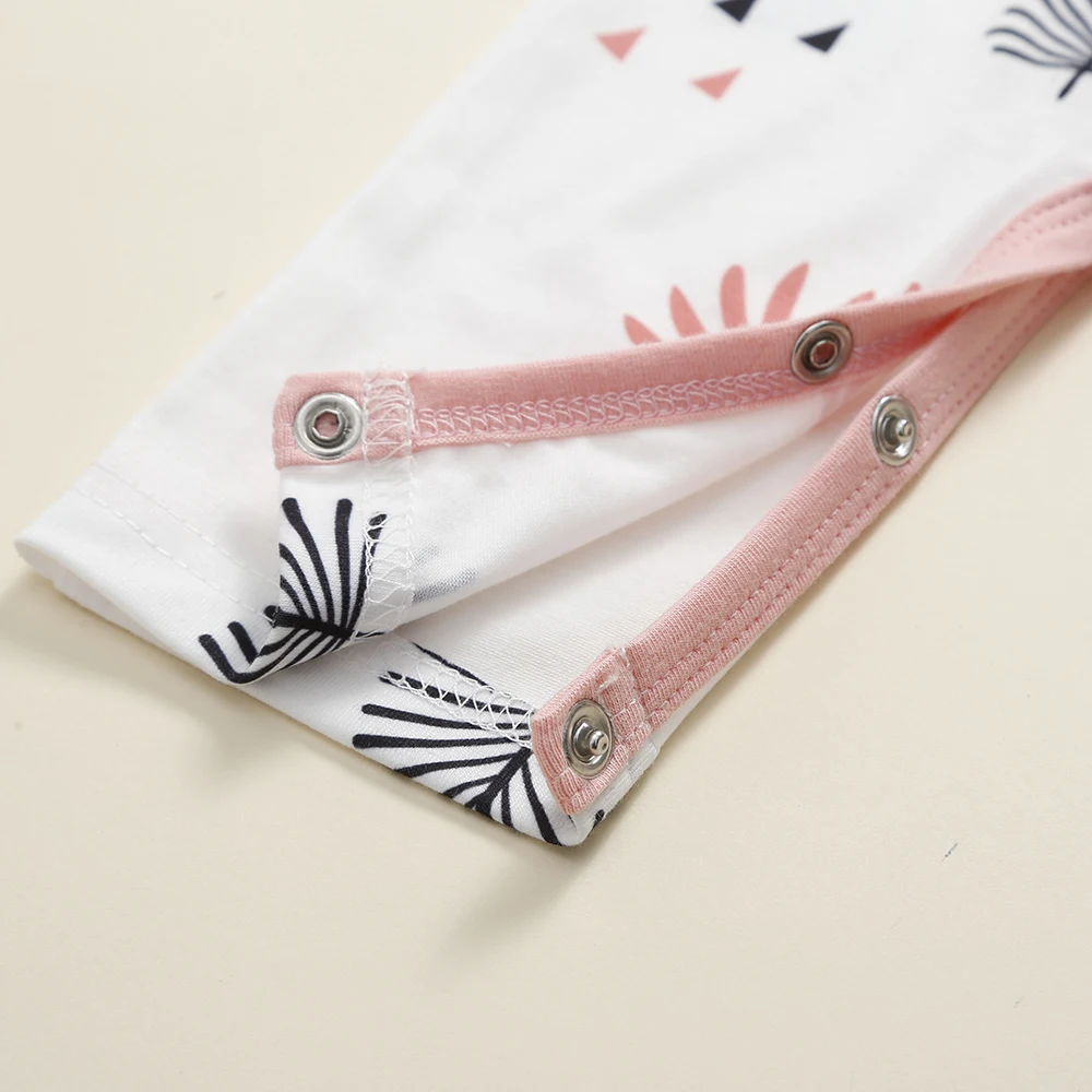 Осенний хлопковый комбинезон Фламинго унисекс с длинными рукавами и круглым вырезом для новорожденных; одежда для сна; костюм