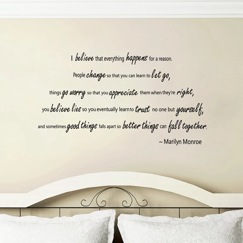 

Free shipping I BELIEVE ~ Marilyn Monroe Quote - Vinyl Wall Art Decal Home Decor Sticker,m2008