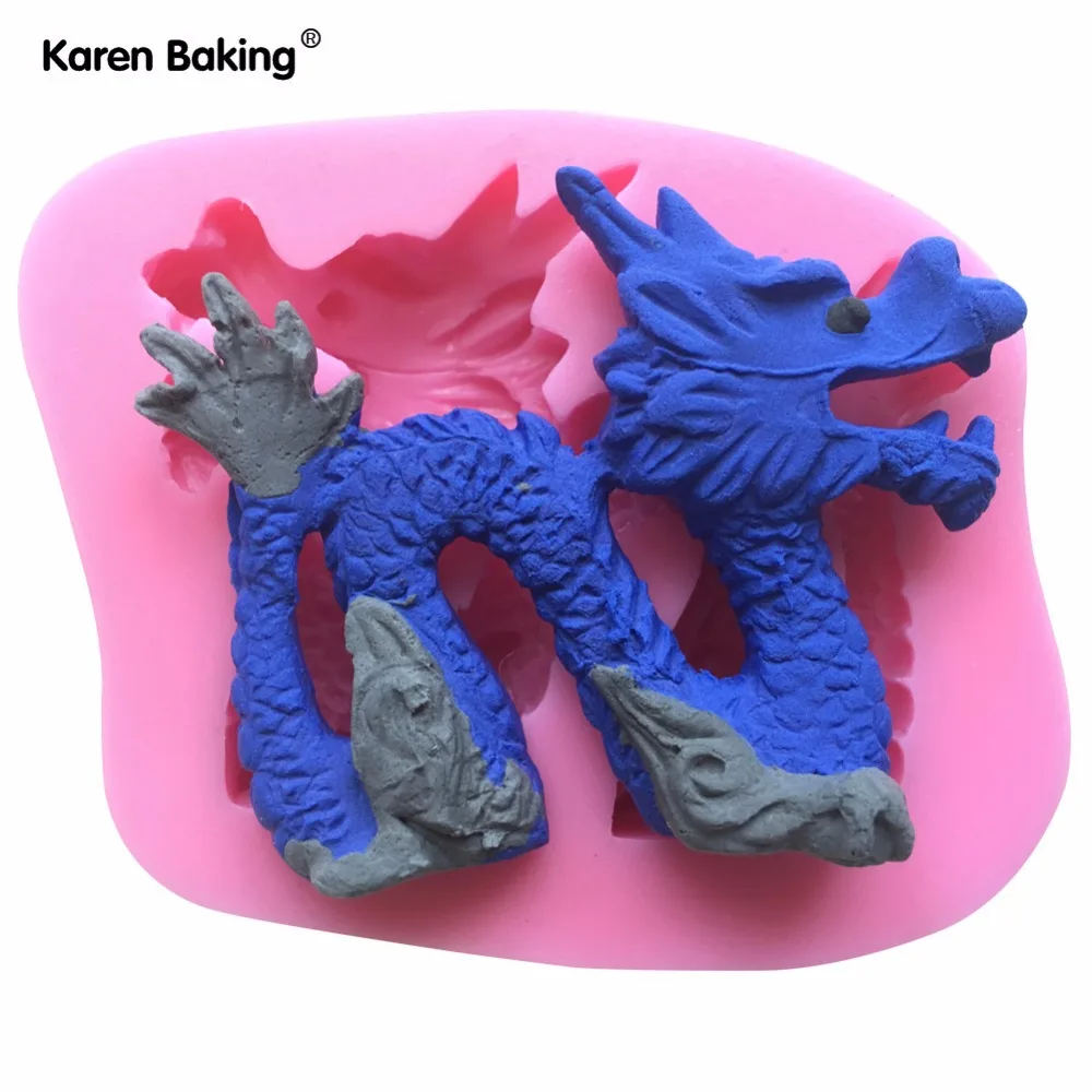 RightChinese Dragon Shaped 3D Silicone Fondant Cake Mold Chocolate Mold