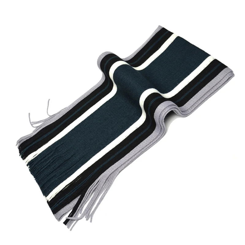 Зимний шарф мужчины полосатый хлопок шарф женский и мужской бренд шаль wrap вязать кашемир bufandas Полосатый шарф с кистями