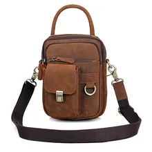 Casual Men’s Leather Messenger Bag Crazy Horse Retro Men ‘s Shoulder Bag Handbags