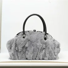 2016 Hot Sale Shoulder Bag New Fashion Woman Crossbody Bag Famous Brand Rabbit Fur Handbag Frame Vintage Style Evening Bag